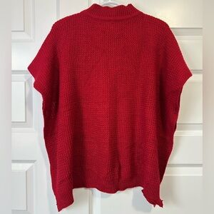 NWT LOFT Vibrant Red Women's Poncho Sweater
